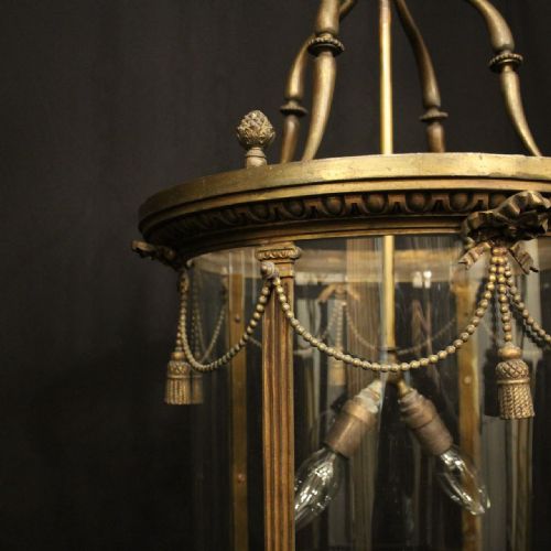 ENGLISH LATE 19TH CENTURY GILDED BRONZE ANTIQUE HALL LANTERN - ADDITIONAL PHOTO 5