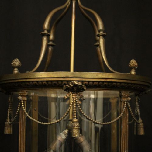 ENGLISH LATE 19TH CENTURY GILDED BRONZE ANTIQUE HALL LANTERN - ADDITIONAL PHOTO 6