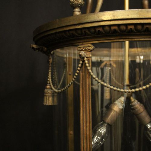 ENGLISH LATE 19TH CENTURY GILDED BRONZE ANTIQUE HALL LANTERN - ADDITIONAL PHOTO 7