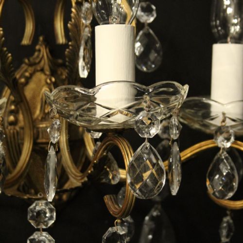 FRENCH PAIR OF GILDED TRIPLE ARM WALL LIGHTS - ADDITIONAL PHOTO 3