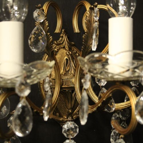 FRENCH PAIR OF GILDED TRIPLE ARM WALL LIGHTS - ADDITIONAL PHOTO 6
