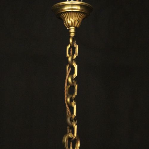 FRENCH GILDED BRONZE 6 LIGHT CHANDELIER - ADDITIONAL PHOTO 9