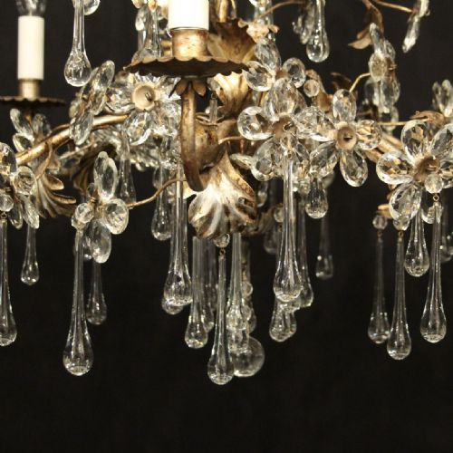 ITALIAN SILVER GILDED FLORENTINE 9 LIGHT CHANDELIER - ADDITIONAL PHOTO 4