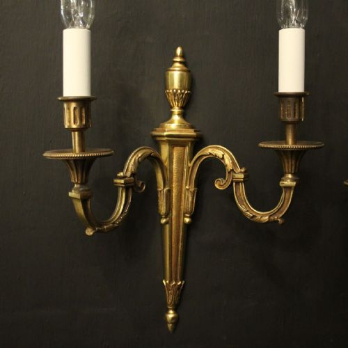 FRENCH PAIR OF GILDED ANTIQUE WALL LIGHTS - ADDITIONAL PHOTO 2