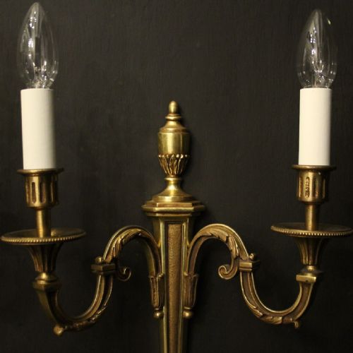 FRENCH PAIR OF GILDED ANTIQUE WALL LIGHTS - ADDITIONAL PHOTO 3