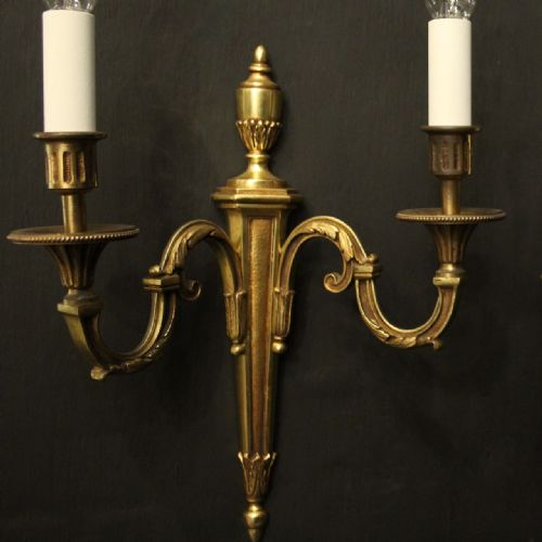 FRENCH PAIR OF GILDED ANTIQUE WALL LIGHTS - ADDITIONAL PHOTO 4