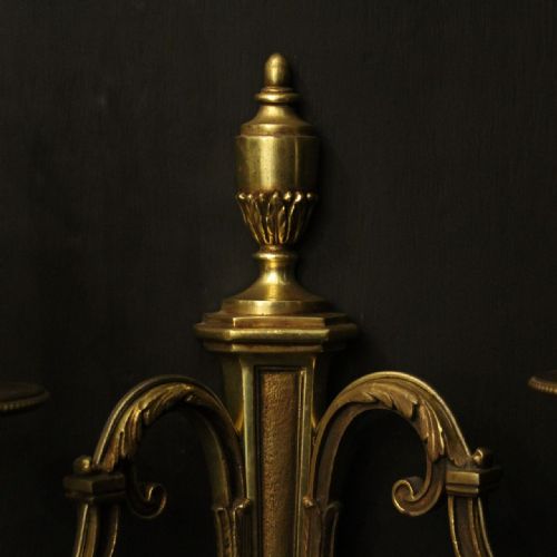 FRENCH PAIR OF GILDED ANTIQUE WALL LIGHTS - ADDITIONAL PHOTO 5