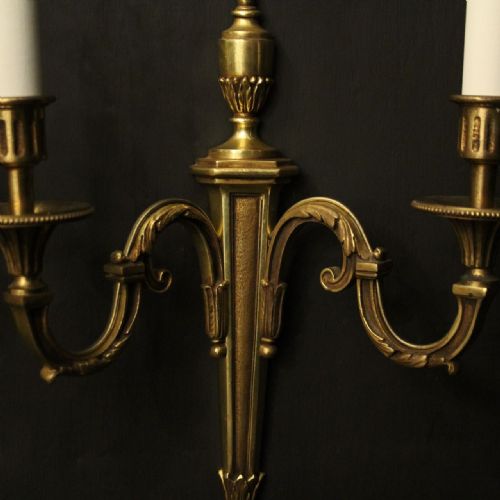 FRENCH PAIR OF GILDED ANTIQUE WALL LIGHTS - ADDITIONAL PHOTO 6