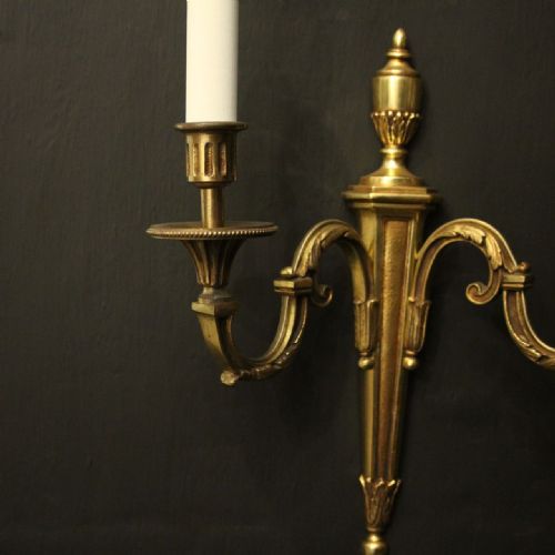 FRENCH PAIR OF GILDED ANTIQUE WALL LIGHTS - ADDITIONAL PHOTO 7