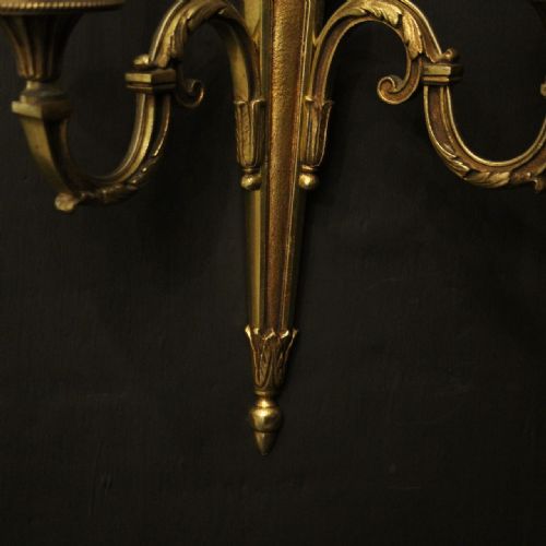 FRENCH PAIR OF GILDED ANTIQUE WALL LIGHTS - ADDITIONAL PHOTO 8