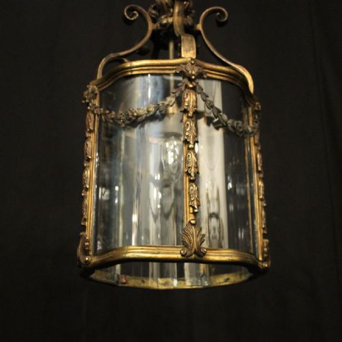FRENCH GILDED BRONZE ANTIQUE HALL LANTERN - ADDITIONAL PHOTO 4