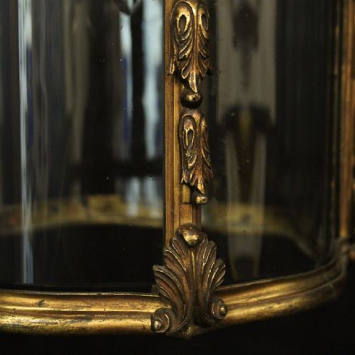 FRENCH GILDED BRONZE ANTIQUE HALL LANTERN - ADDITIONAL PHOTO 6