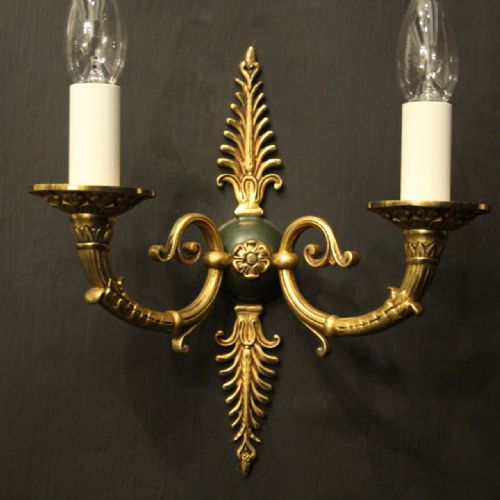 FRENCH PAIR OF EMPIRE GILDED ANTIQUE WALL LIGHTS - ADDITIONAL PHOTO 3