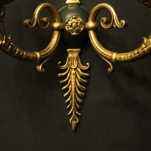 FRENCH PAIR OF EMPIRE GILDED ANTIQUE WALL LIGHTS - ADDITIONAL PHOTO 8