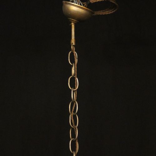 ITALIAN FLORENTINE 7 LIGHT GILT CRYSTAL FLORAL CHANDELIER - ADDITIONAL PHOTO 9
