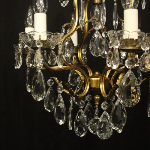 FRENCH GILDED BIRDCAGE 7 LIGHT ANTIQUE CHANDELIER - ADDITIONAL PHOTO 3