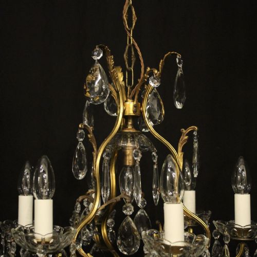 FRENCH GILDED BIRDCAGE 7 LIGHT ANTIQUE CHANDELIER - ADDITIONAL PHOTO 6
