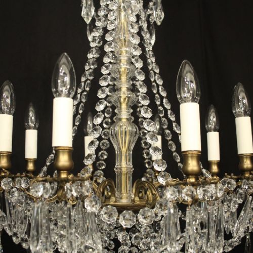 FRENCH GILDED CRYSTAL 8 LIGHT ANTIQUE CHANDELIER - ADDITIONAL PHOTO 6
