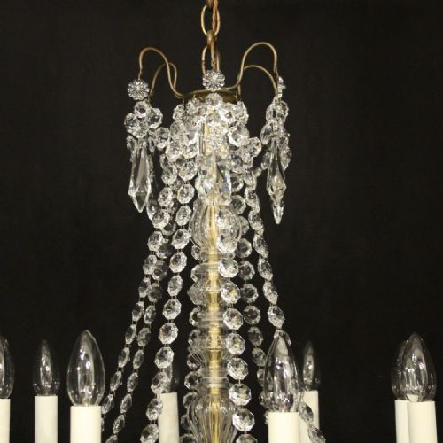 FRENCH GILDED CRYSTAL 8 LIGHT ANTIQUE CHANDELIER - ADDITIONAL PHOTO 8