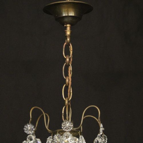 FRENCH GILDED CRYSTAL 8 LIGHT ANTIQUE CHANDELIER - ADDITIONAL PHOTO 9