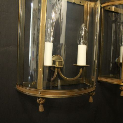 FRENCH PAIR OF GILDED CONVEX HALF LANTERNS - ADDITIONAL PHOTO 2