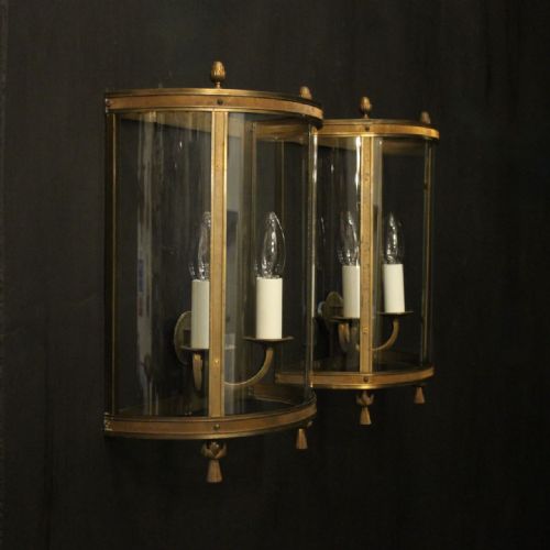 FRENCH PAIR OF GILDED CONVEX HALF LANTERNS - ADDITIONAL PHOTO 9
