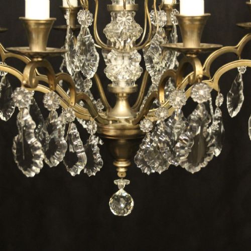 FRENCH SILVER GILDED BRASS CRYSTAL 8 LIGHT CHANDELIER - ADDITIONAL PHOTO 8