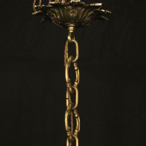 FRENCH 19TH C GILDED BRONZE 8 LIGHT ANTIQUE CHANDELIER - ADDITIONAL PHOTO 9