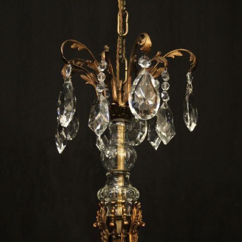 FRENCH GILDED BRONZE CRYSTAL 10 LIGHT ANTIQUE CHANDELIER - ADDITIONAL PHOTO 7