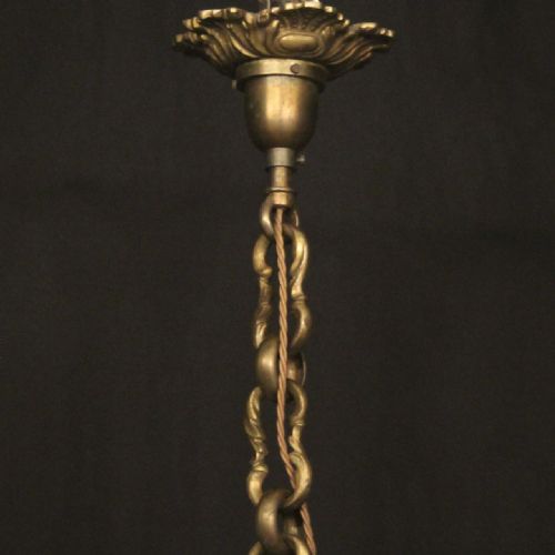 FRENCH GILDED BRONZE 8 LIGHT ANTIQUE CHANDELIER - ADDITIONAL PHOTO 9