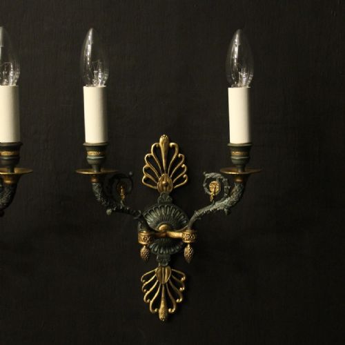 FRENCH PAIR OF EMPIRE ANTIQUE WALL LIGHTS - ADDITIONAL PHOTO 1