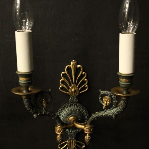FRENCH PAIR OF EMPIRE ANTIQUE WALL LIGHTS - ADDITIONAL PHOTO 3