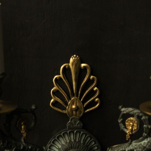 FRENCH PAIR OF EMPIRE ANTIQUE WALL LIGHTS - ADDITIONAL PHOTO 5