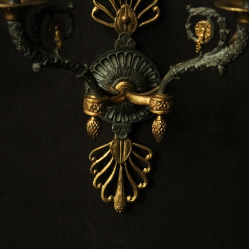 FRENCH PAIR OF EMPIRE ANTIQUE WALL LIGHTS - ADDITIONAL PHOTO 6