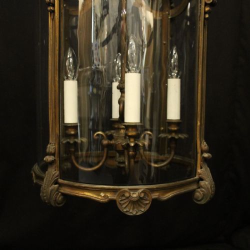 ENGLISH GILDED BRONZE FOUR LIGHT ANTIQUE LANTERN - ADDITIONAL PHOTO 8
