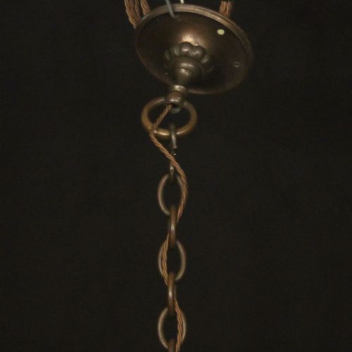 ENGLISH GILDED BRONZE FOUR LIGHT ANTIQUE LANTERN - ADDITIONAL PHOTO 9