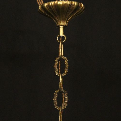 FRENCH 19TH CENTURY GILDED BRONZE 6 LIGHT ANTIQUE CHANDELIER - ADDITIONAL PHOTO 9