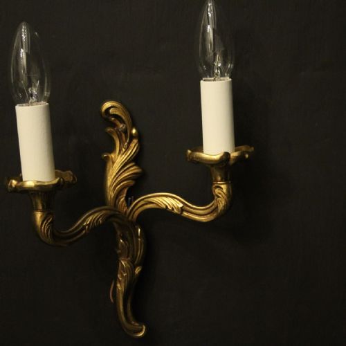 FRENCH SMALL PAIR OF GILDED ANTIQUE WALL LIGHTS - ADDITIONAL PHOTO 6