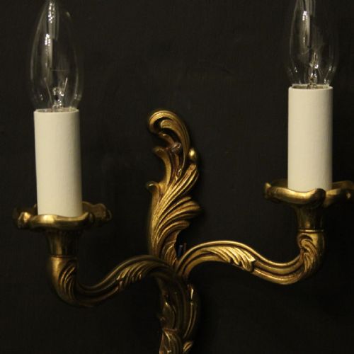 FRENCH SMALL PAIR OF GILDED ANTIQUE WALL LIGHTS - ADDITIONAL PHOTO 7