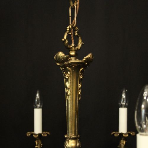 FRENCH GILDED BRASS 8 LIGHT CHANDELIER - ADDITIONAL PHOTO 8