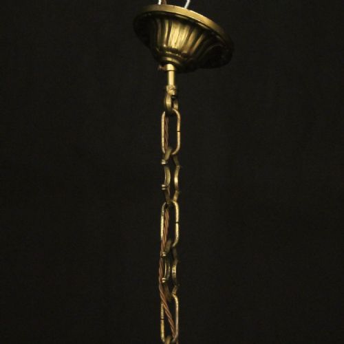 FRENCH GILDED BRASS 8 LIGHT CHANDELIER - ADDITIONAL PHOTO 9