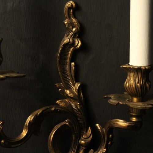 FRENCH PAIR OF GILDED BRASS WALL LIGHTS - ADDITIONAL PHOTO 5