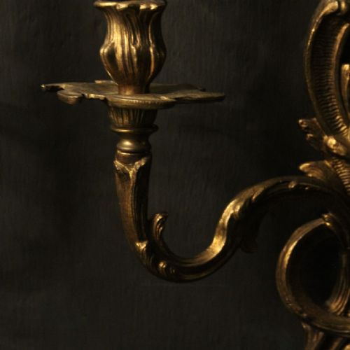FRENCH PAIR OF GILDED BRASS WALL LIGHTS - ADDITIONAL PHOTO 8