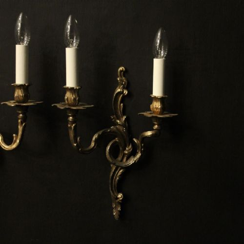 FRENCH PAIR OF GILDED BRASS WALL LIGHTS - ADDITIONAL PHOTO 1