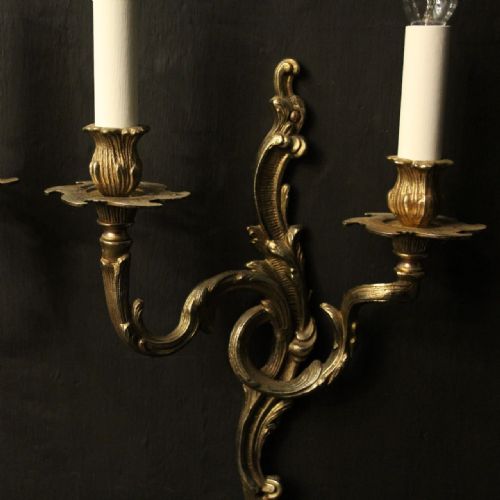 FRENCH PAIR OF GILDED BRASS WALL LIGHTS - ADDITIONAL PHOTO 8