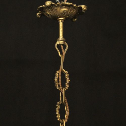 FRENCH GILDED BRONZE 8 LIGHT ANTIQUE CHANDELIER - ADDITIONAL PHOTO 9
