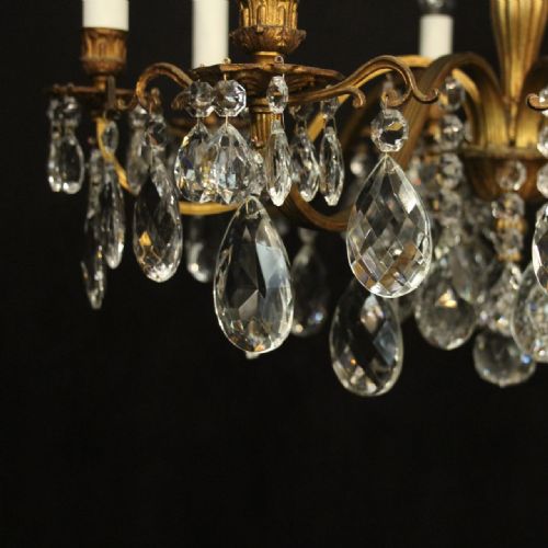 FRENCH GILDED CRYSTAL 8 LIGHT ANTIQUE CHANDELIER - ADDITIONAL PHOTO 2