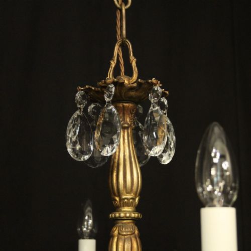 FRENCH GILDED CRYSTAL 8 LIGHT ANTIQUE CHANDELIER - ADDITIONAL PHOTO 8