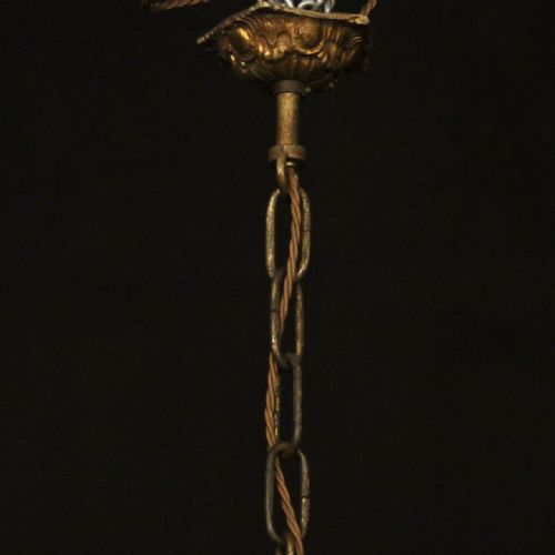 FRENCH GILDED CRYSTAL 8 LIGHT ANTIQUE CHANDELIER - ADDITIONAL PHOTO 9