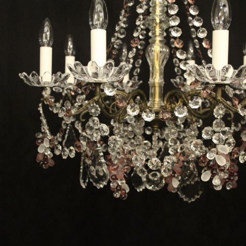 FRENCH GILDED CRYSTAL 8 LIGHT ANTIQUE CHANDELIER - ADDITIONAL PHOTO 1